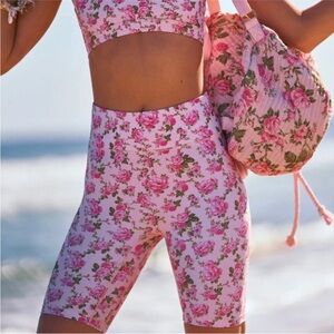 LoveShackFancy peony garden 9inch biker shorts NWT